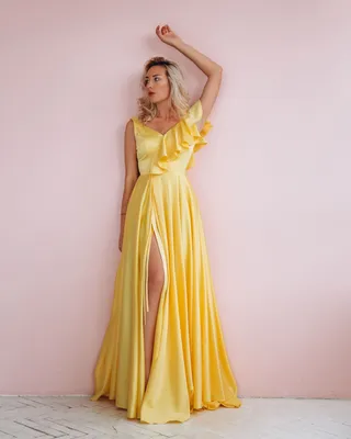 Вечерние платья желтого цвета фото