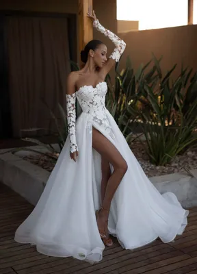 Винтажное кружевное свадебное платье MYYBLE с длинными рукавами и  аппликацией, бальное платье, вечерние свадебные платья, белое свадебное  платье, 2021 вечернее платье | AliExpress