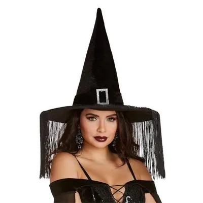 Купить Хэллоуин Ведьма Вечеринка Шляпа Ведьмы Для Женщин Шляпа Ведьмы Шляпа  Ведьмы с Кисточкой Хэллоуин Косплей Шляпа Волшебника Остроконечная Шляпа  Ведьмы | Joom