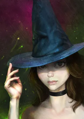 Девушки, шляпы, ведьмы. Большая картинка 1000x1421px | Ведьма, Шляпа,  Рисунки
