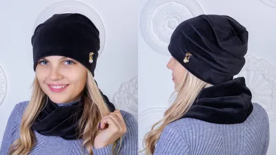 Dika Knit Шапка велюровая женская осень осенняя тонкая велюр бини