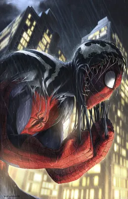 Человек-паук пытается снять с себя симбиота Венома — Рисунки на аву
