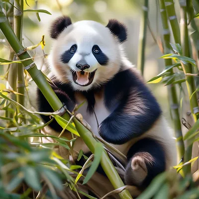 Веселая панда фото
