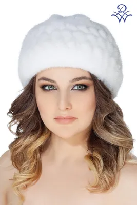 Женская вязаная норковая шапка шарик Листок (ID#355883805), цена: 2150 ₴,  купить на Prom.ua