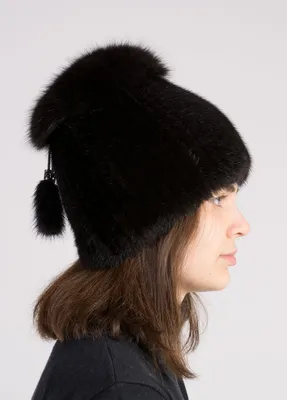 Купить Норковая шапка женская зимняя новая норковая теплая модная защита  ушей с беретом с бриллиантами | Joom