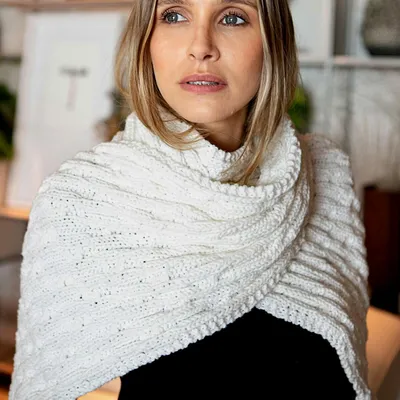Белый шарф спицами. Схема – Paradosik Handmade - вязание для начинающих и  профессионалов