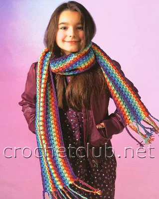 Яркий полосатый шарф - Вязание Крючком. Блог Настика