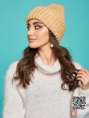 Теплая вязаная шапка спицами - купить в интернет-магазине Shapar