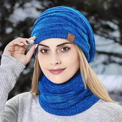2 шт./комплект, утепленная вязаная шапка-шарф для мужчин и женщин |  AliExpress
