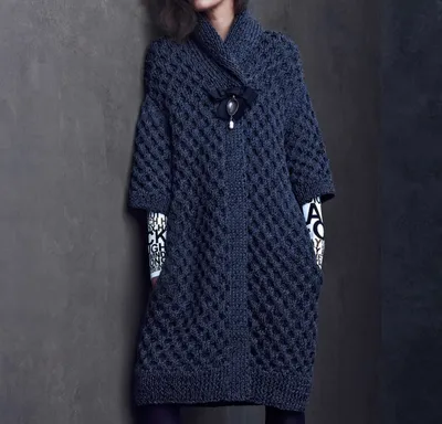 Фото модных вязаных и трикотажных женских пальто 2019