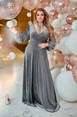 Платье в пол вечернее блестящее БАТАЛ (ID#1723138009), цена: 1630 ₴, купить  на Prom.ua