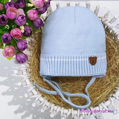 Вязаная шапочка для новорожденного с хлопковой подкладкой купить за 230  руб. в интернет-магазине Детский Лес с быстрой доставкой