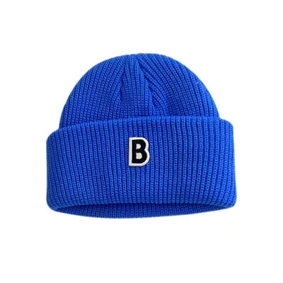 Купить Детские шапочки с буквенным принтом B, детские вязаные шапки для  мальчиков и девочек, мягкие утолщенные теплые детские шапки | Joom