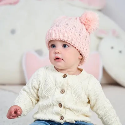 Осенне-зимняя детская шапка для девочек, облегающая шапочка, детские  вязаные шапки с милыми помпонами, однотонные аксессуары для новорожденных,  теплые шапка для малыша | AliExpress