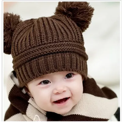 Детские вязаные шапки, детские вязаные шапки с черепами, вязаные шапки для  мальчиков, зимние теплые шапки-бомберы для младенцев | AliExpress