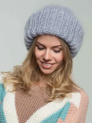 Купить шапку из мохера в стиле Такори цвета \"Лед\" в интернет-магазине в  Москве