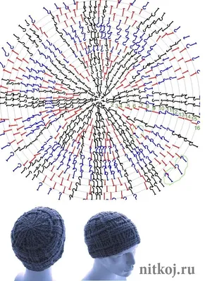 Мужская шапка «Сегмент» » Ниткой - вязаные вещи для вашего дома, вязание  крючком, вязание спицами, схемы вязания
