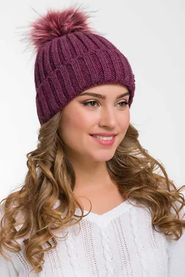 Вязаная шапка с помпоном – Купить вязаную шапку с помпоном