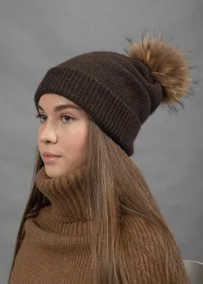 Вязаная шапка из кид-мохера зимняя женская – купить в интернет-магазине  HobbyPortal.ru с доставкой