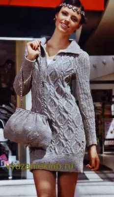 Вязаное платье спицами, в стиле \"Шамони\"_ Часть первая. Схема.knit dress -  YouTube