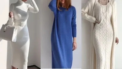 Вязаные платья - 238-нс - Стильное теплое трикотажное платье в полоску  (ID#1675685032), цена: 990 ₴, купить на Prom.ua