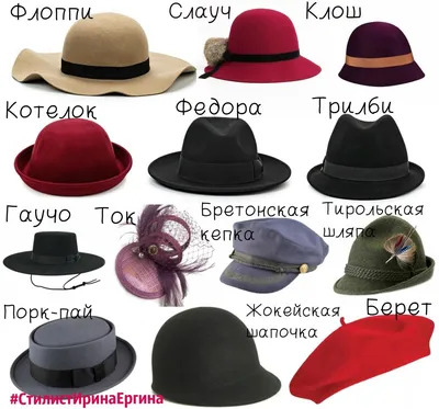 Виды головных уборов | Bozzetto moda, Cappelli alla moda, Stile di moda