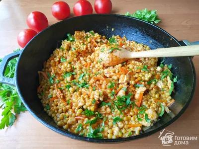 Вкусный обед из птитима, курицы и овощей - пошаговый рецепт с фото на  Готовим дома