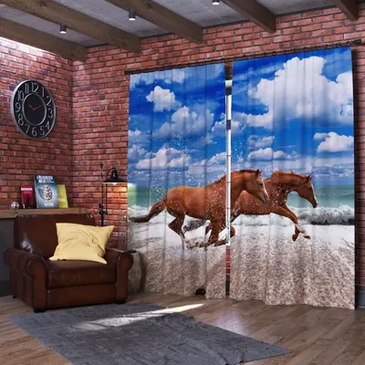 Шторы Лошади - купить в Москве фотошторы с лошадьми недорого в  интернет-магазине