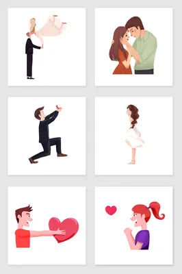 Нарисованные рукой элементы иллюстрации набора влюбленных пар | иллюстрация  PSD Бесплатная загрузка - Pikbest