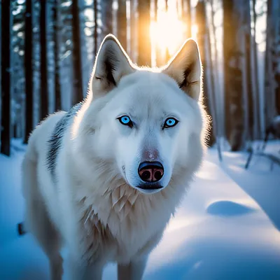 Волк с голубыми глазами фото