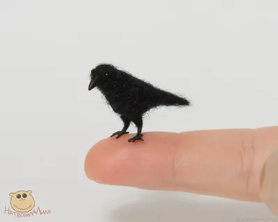 Кукольная миниатюра 1 12 Ворон птица, Крошечная чёрная ворона фигурка –  заказать на Ярмарке Мастеров – QSUOQRU | Мини фигурки и статуэтки, Псков