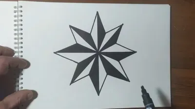 How to draw criminal star / How to draw a wind rose / Russian criminal  tattoo - YouTube