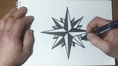 Как нарисовать восьмиконечную звезду / Нарисовать розу ветров / Воровская  звезда / Тату вор в законе - YouTube