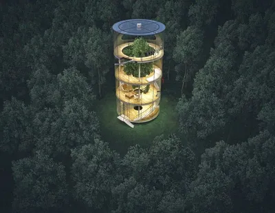 Архитектор из Казахстана разработал необычный дом с деревом внутри ФОТО -  Новости | ibud.ua