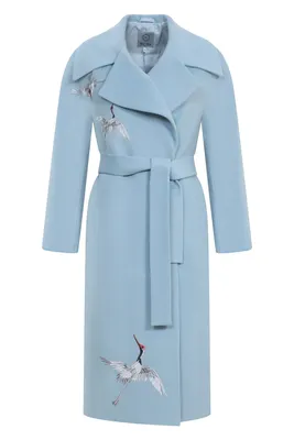 Пальто с вышивкой \"Колибри\" из комбинированной шерстяной ткани. Модный дом  Ekaterina Smolina
