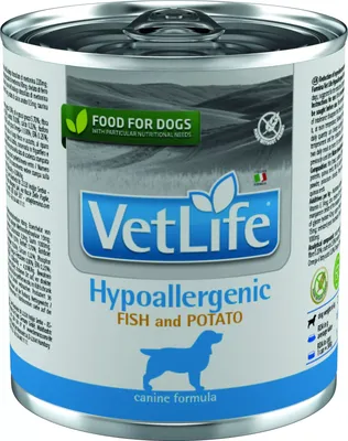 Farmina VetLife Hypoallergenic Консервы паштет 300г с рыбой, картофелем при  аллергии у собак купить, цена в интернет-магазине \