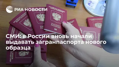 СМИ: в России вновь начали выдавать загранпаспорта нового образца - РИА  Новости, 07.03.2023