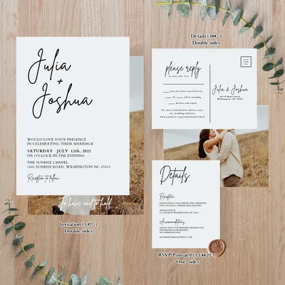 Минималистичное Свадебное приглашение, современная свадебная каллиграфия,  трафарет для мгновенной загрузки фото свадебных приглашений - купить по  выгодной цене | AliExpress