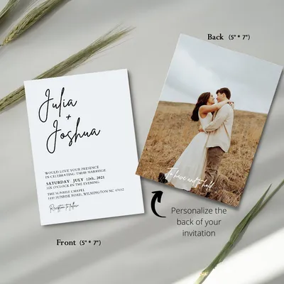 Минималистичное Свадебное приглашение, современная свадебная каллиграфия,  трафарет для мгновенной загрузки фото свадебных приглашений - купить по  выгодной цене | AliExpress