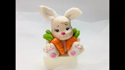 Зайчик с морковкой/how to make a bunny with a carrot cake topper/como fazer  um coelho com cenoura - YouTube