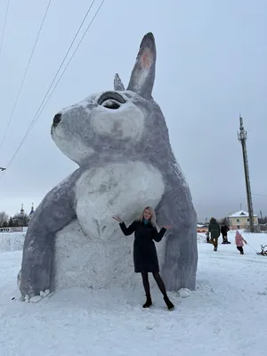 В Зеленодольске слепили снежного зайца высотой более 5,5 метра