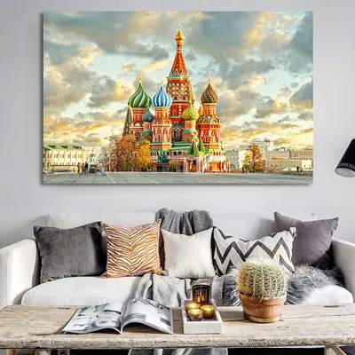 Современный постер с Красной площадью в Москве, Картина на холсте,  настенные плакаты и принты в русском стиле, настенное искусство, домашний  декор, картины для гостиной | AliExpress