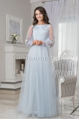 Купить закрытое выпускное платье Juliet с длинным рукавом оптом от  производителя Долина Мод
