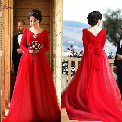Элегантные длинные красные арабский вечернее платье с длинным рукавом AR… |  Красные свадебные платья, Свадебное платье с длинным шлейфом, Кружевное  свадебное платье