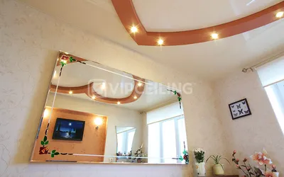 Расположение светильников на натяжном потолке (100+ фото)