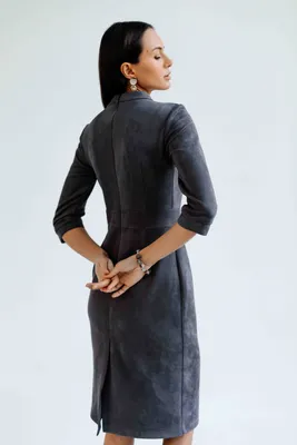 Платье из искусственной замши с вырезом 022118139473, цвет Черный, артикул  022118139473 - купить в интернет-магазине ZOLLA по цене: 799 ₽
