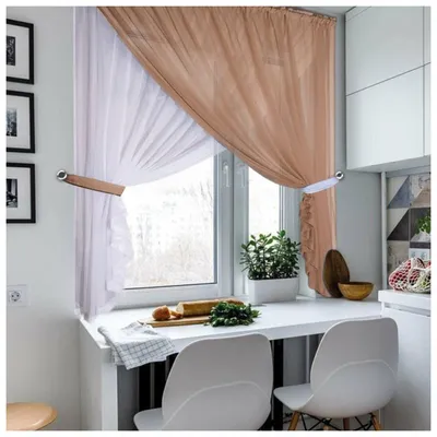 Лёгкие кухонные шторы Набор коротких штор Набор занавесок из вуали  Двухцветные шторы для кухни - купить по выгодной цене | AliExpress