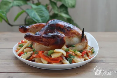 Курица в духовке: три рецепта ▷ с шароном, грибами, яблоками