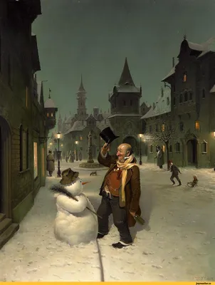 Gabor Vida. Friend of the Snowman / Traditional art :: красивые картинки ::  art (арт) / картинки, гифки, прикольные комиксы, интересные статьи по теме.