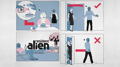 Resident Alien на X: «Придерживает дверь для других людей ✓ Хлопает ею перед их носом ❌ #ResidentAlien https://t.co/BWLyVkUiHs» / X